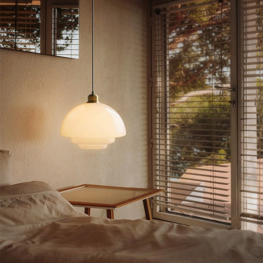 Brass Glass Art Deco Pendant Light Fixture | Lurelle