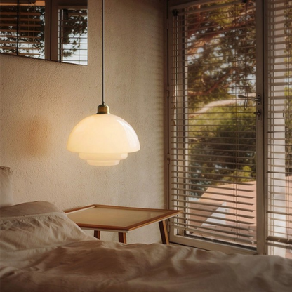 Brass Glass Art Deco Pendant Light Fixture | Lurelle