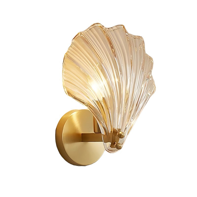 Brass Glass Coastal Wall Light Seashell Design | Seavale