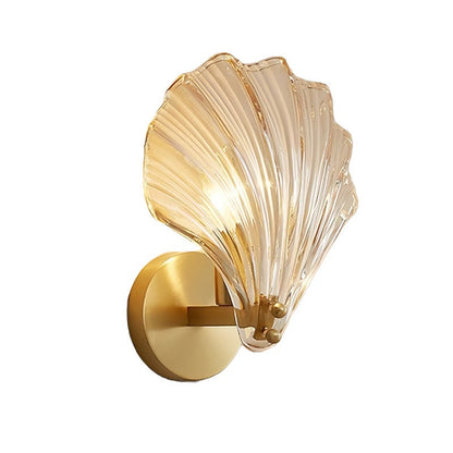 Brass Glass Coastal Wall Light Seashell Design | Seavale