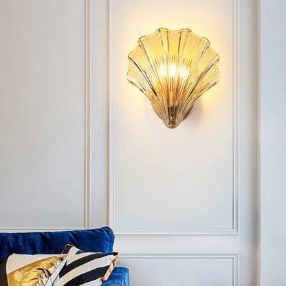 Brass Glass Coastal Wall Light Seashell Design | Seavale