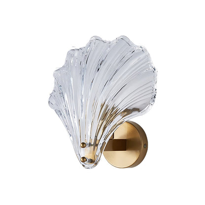 Brass Glass Coastal Wall Light Seashell Design | Seavale