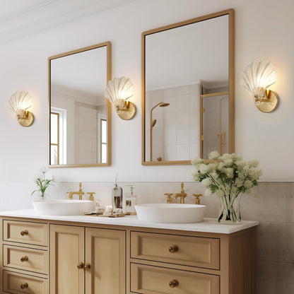 Brass Glass Coastal Wall Light Seashell Design | Seavale