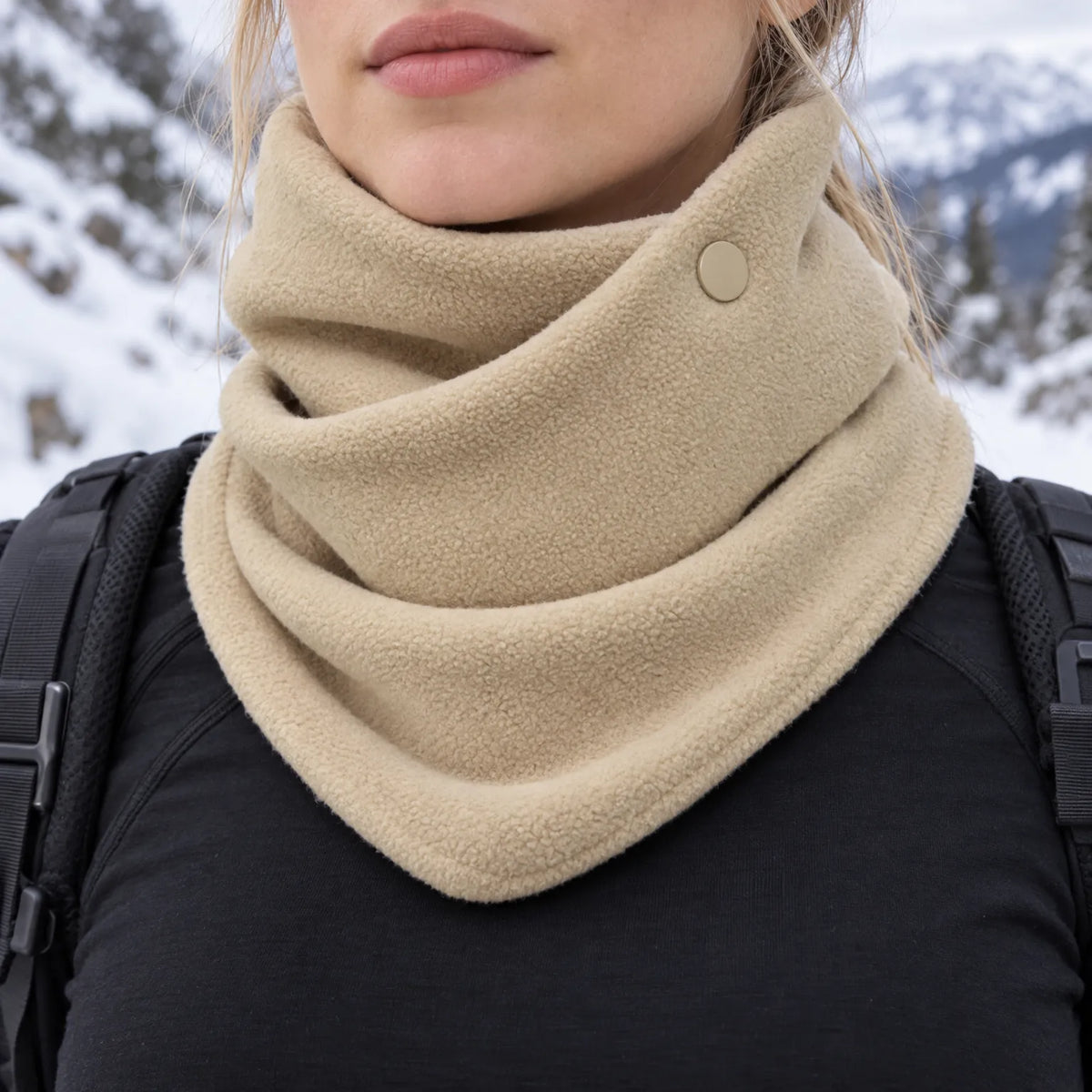 Button Closure Winter Neck Warmer