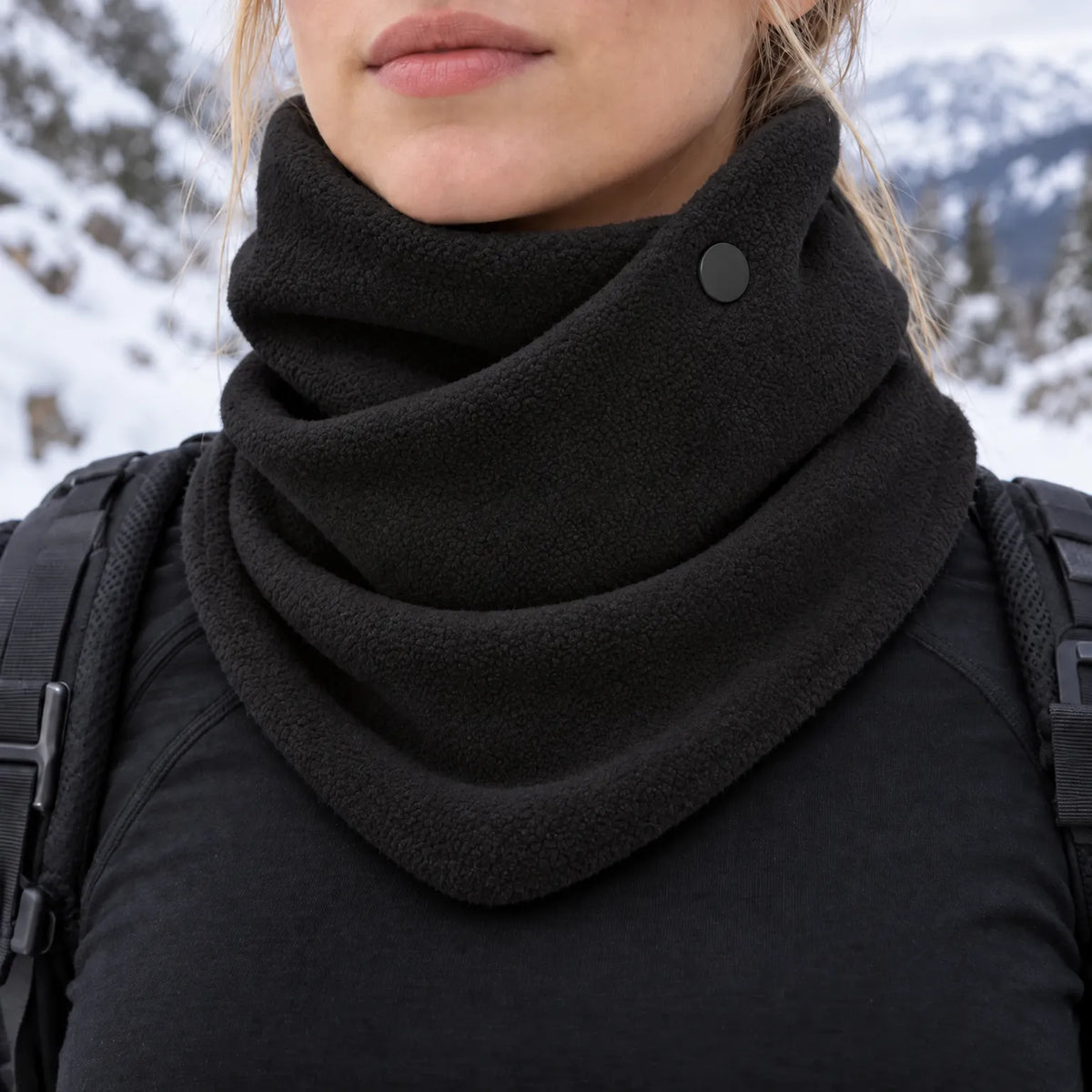 Button Closure Winter Neck Warmer