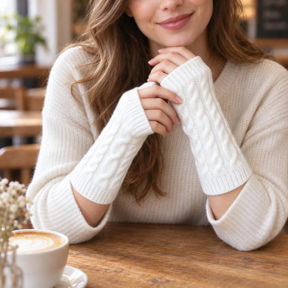 Cable Knit Fingerless Winter Gloves