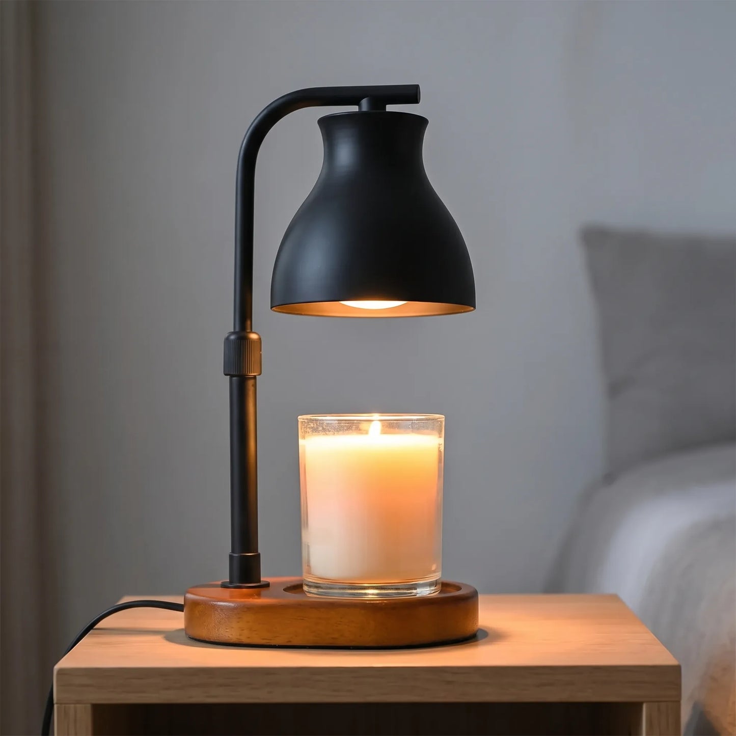 Candle Warmer Lamp Dimmable Black Metal Shade