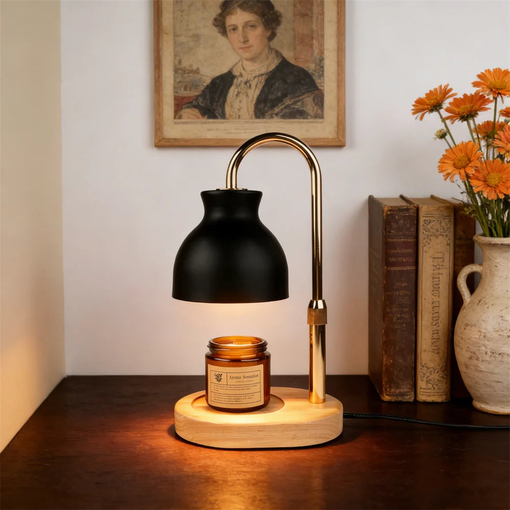 Candle Warmer Lamp Dimmable Black Metal Shade