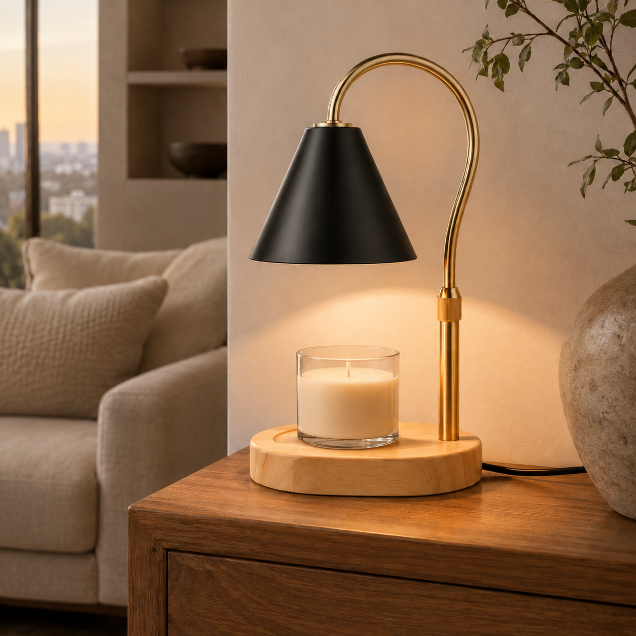 Candle Warmer Lamp with Adjustable Height and Dimmer