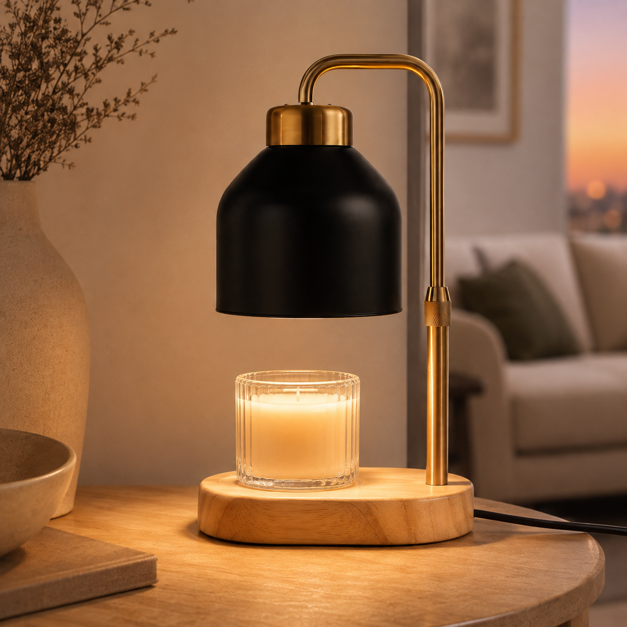 Candle Warmer Lamp with Adjustable Height and Dimmer