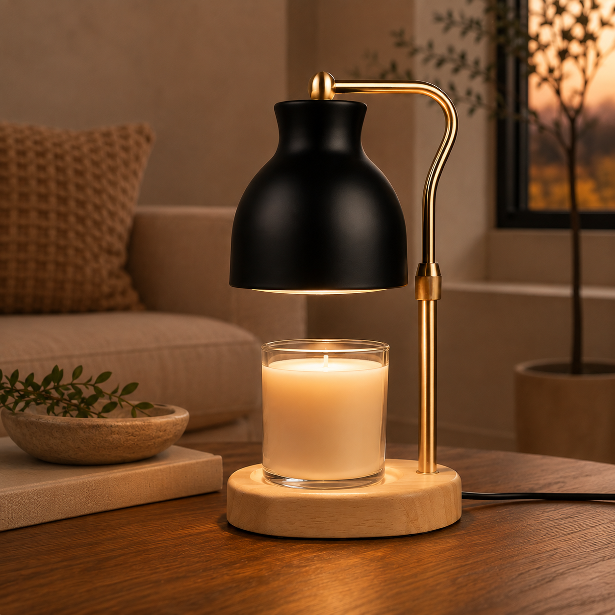 Candle Warmer Lamp with Adjustable Height and Dimmer