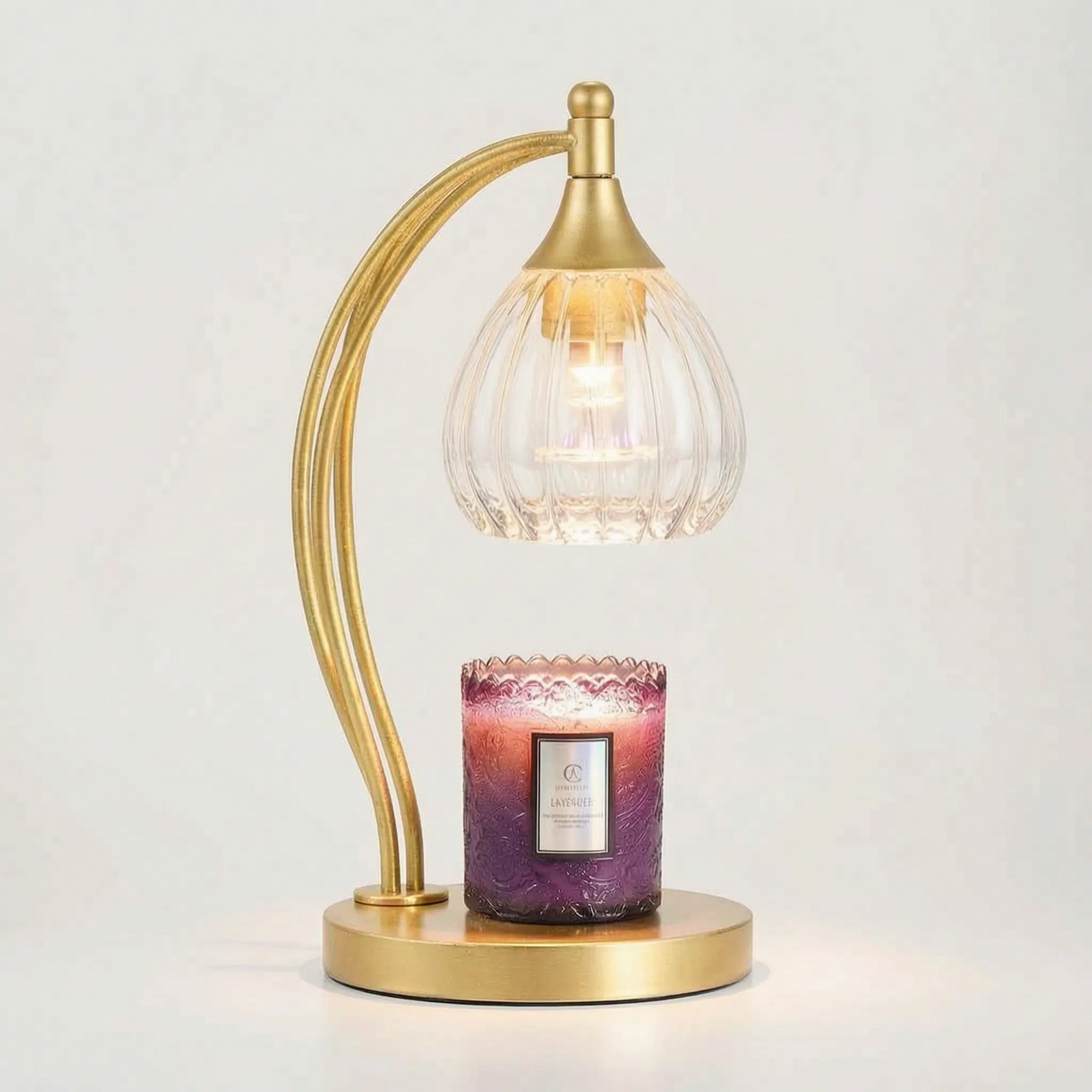Candle Warmer Lamp with Decorative Glass Shade