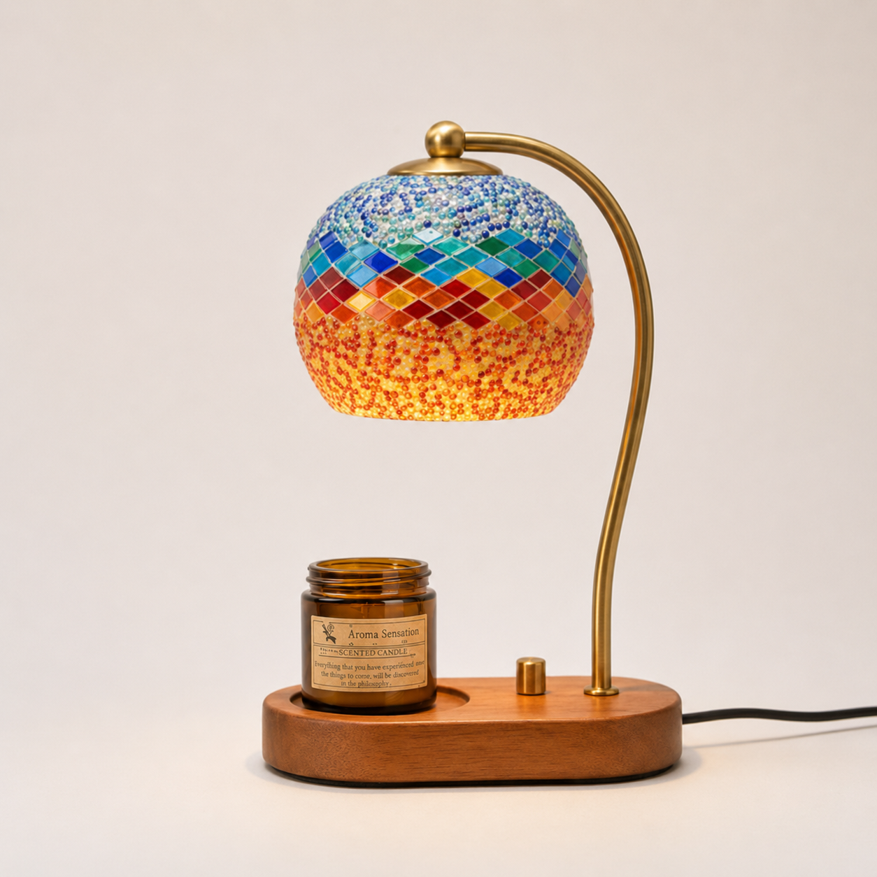 Candle Warmer Lamp with Dimmable Mosaic Shade