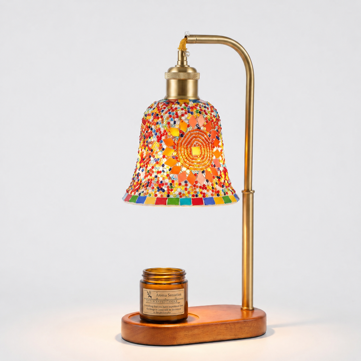 Candle Warmer Lamp with Dimmable Mosaic Shade