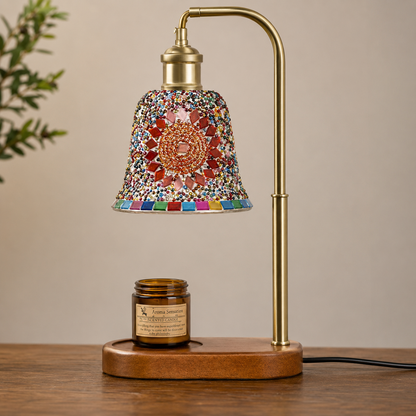 Candle Warmer Lamp with Dimmable Mosaic Shade