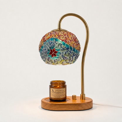Candle Warmer Lamp with Dimmable Mosaic Shade