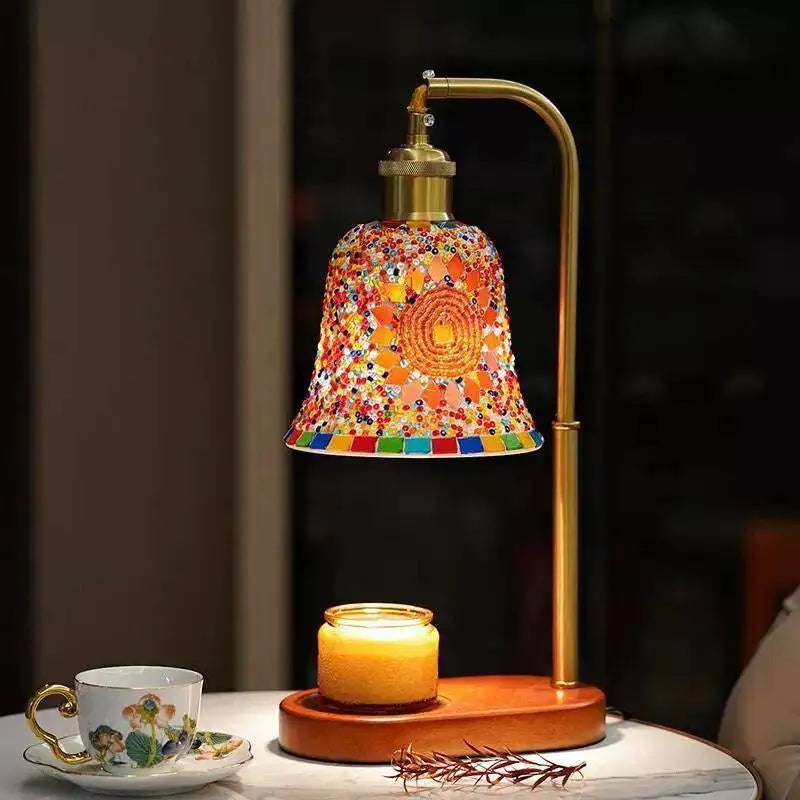 Candle Warmer Lamp with Dimmable Mosaic Shade