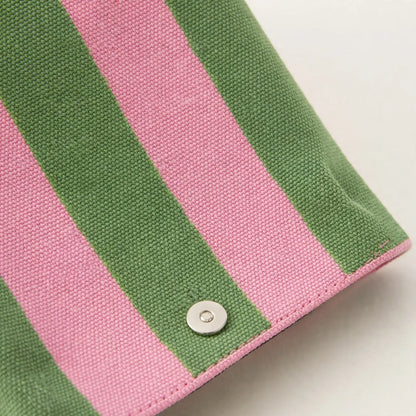 Casual Striped Bucket Tote Bag