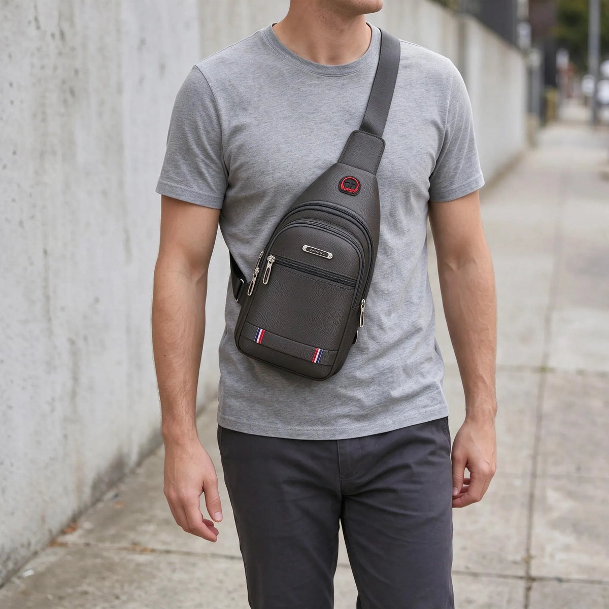 Casual Zippered Travel Crossbody Sling Bag