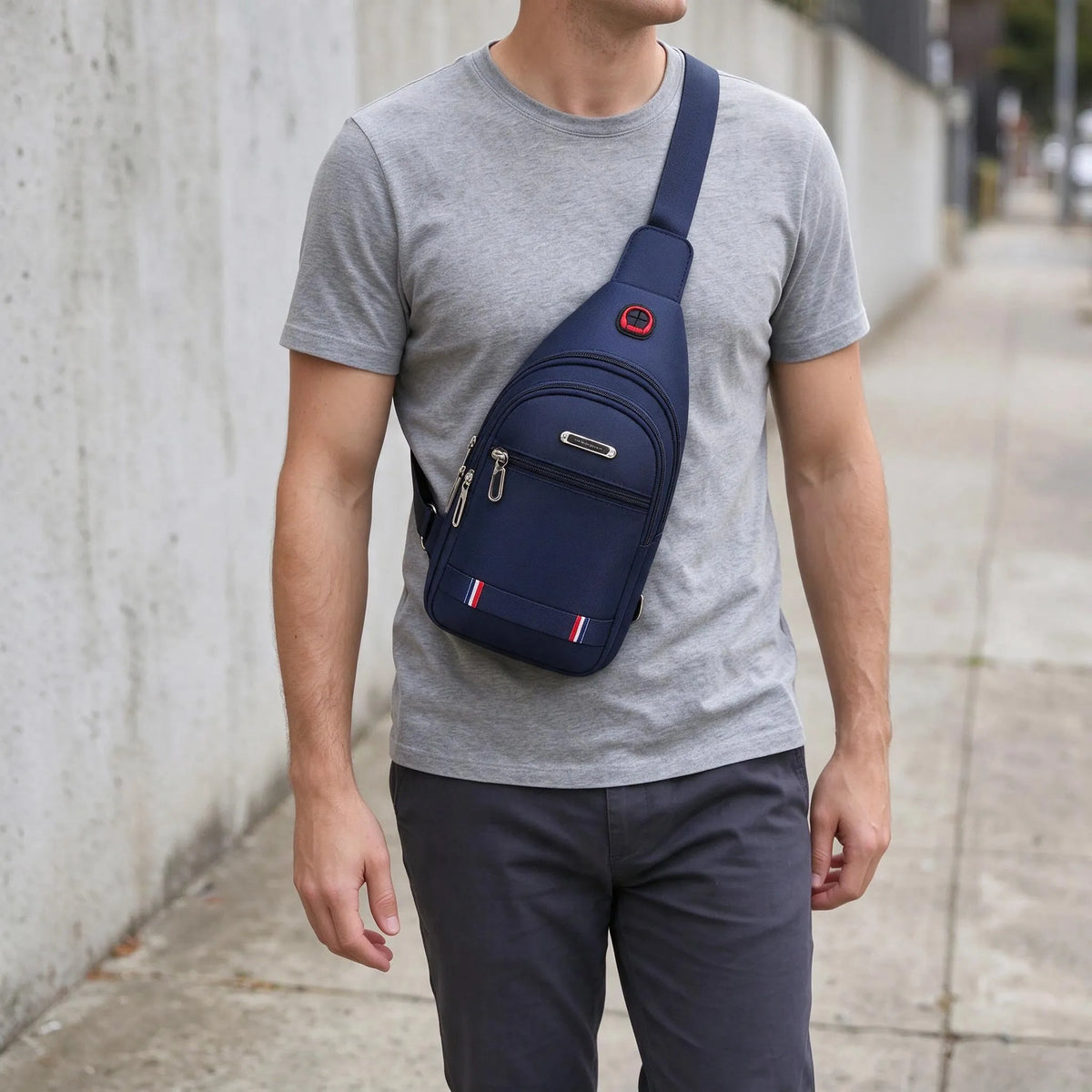 Casual Zippered Travel Crossbody Sling Bag