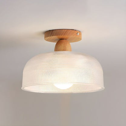 Ceiling Light Nordic Prismatic Glass Semi Flush Bowl | Pumaris