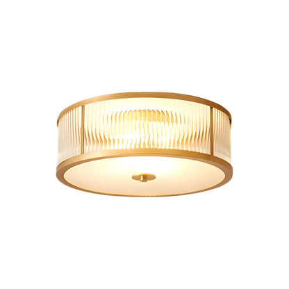 Ceiling Light in Brass Finish with Frosted Glass Shade | Nordex