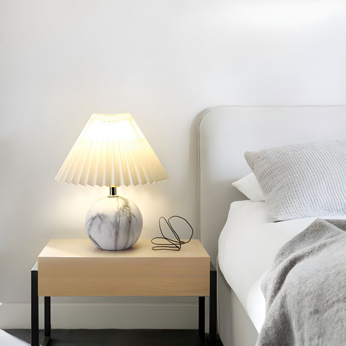 Ceramic Base Table Lamp with Cone Shade Modern | Kordale