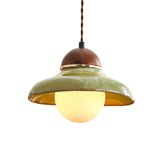 Ceramic Dome Pendant Light with Glass Diffuser | Solvera