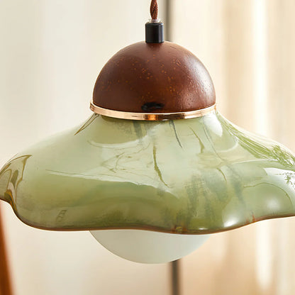 Ceramic Dome Pendant Light with Glass Diffuser | Solvera