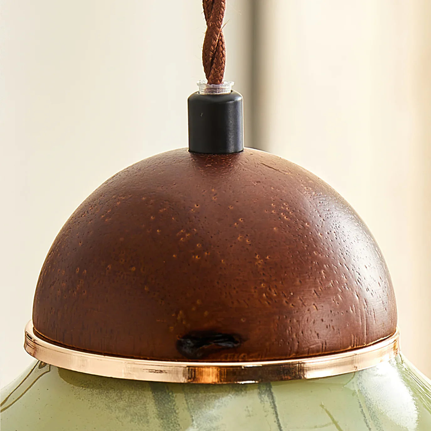 Ceramic Dome Pendant Light with Glass Diffuser | Solvera