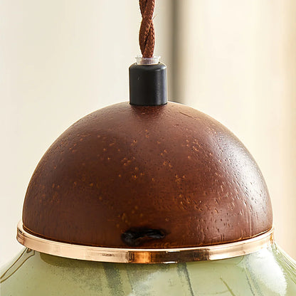 Ceramic Dome Pendant Light with Glass Diffuser | Solvera