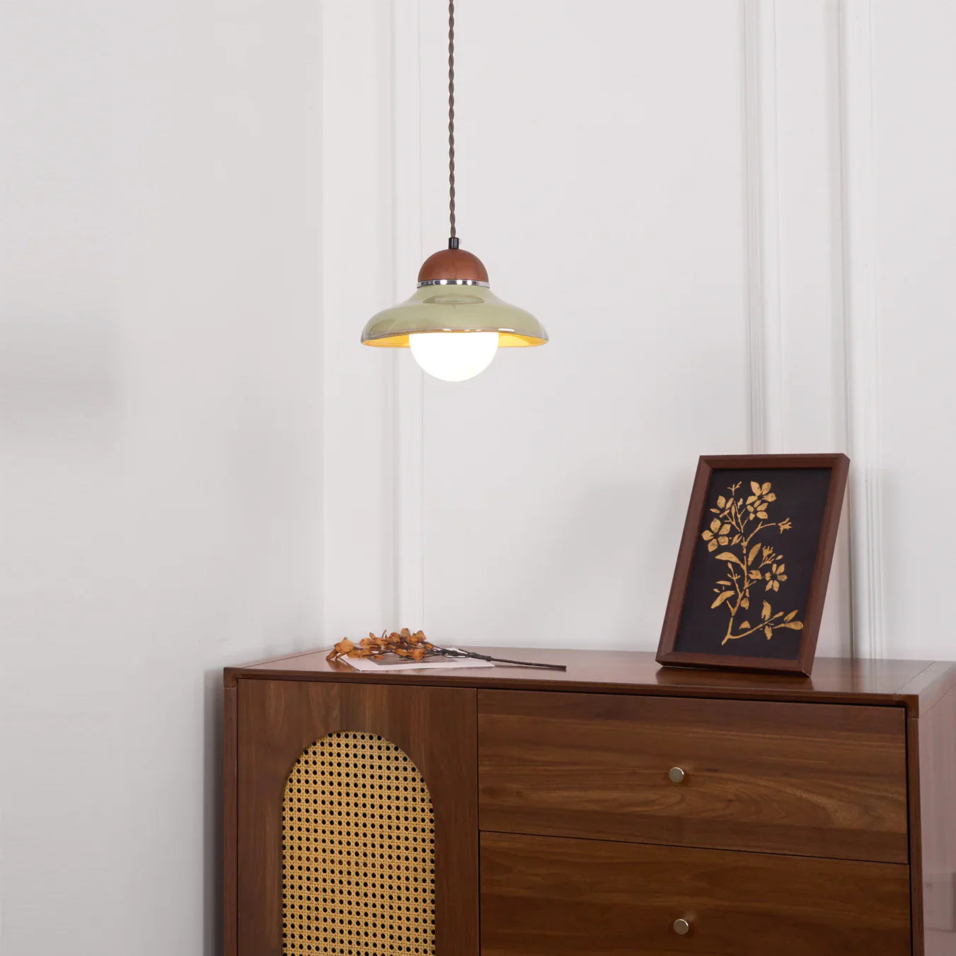 Ceramic Dome Pendant Light with Glass Diffuser | Solvera