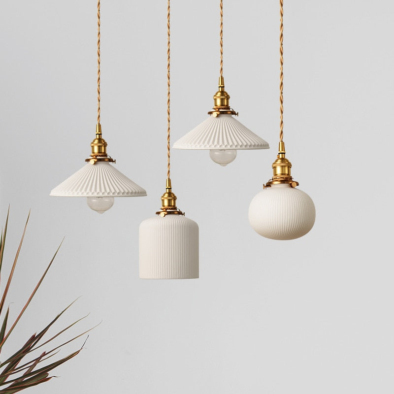 Ceramic Pendant Light Retro Japanese Scandinavian | Halvion
