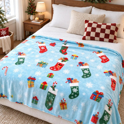 Christmas Cartoon Pattern Throw Blanket
