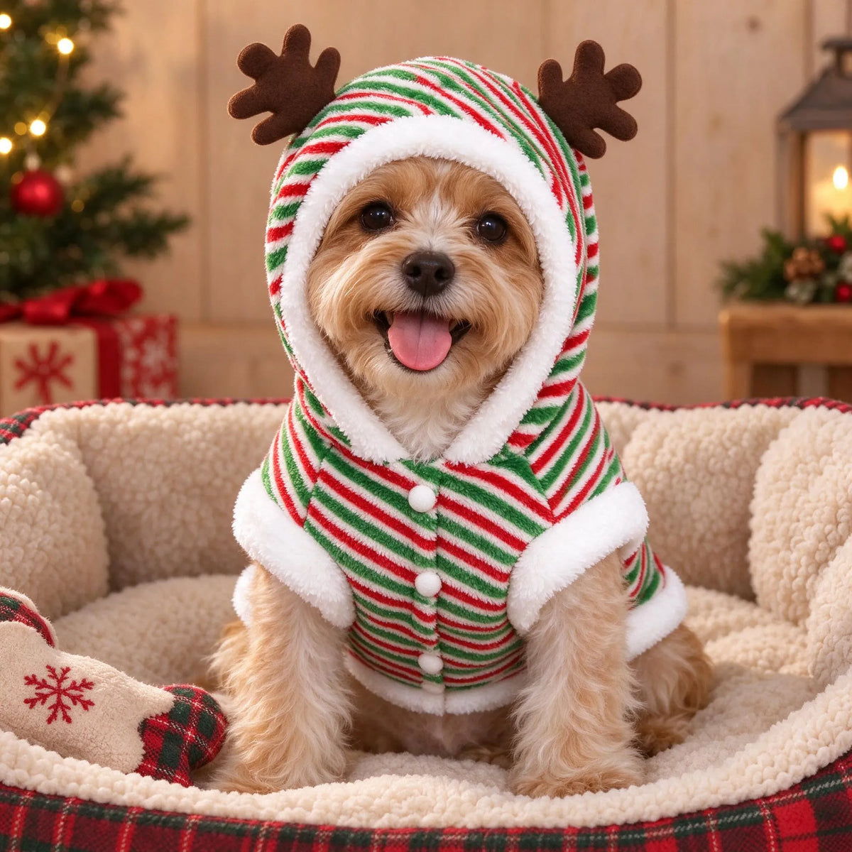 Christmas Hooded Pet Costume Jumpsuit