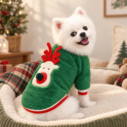 Christmas Hooded Pet Costume Jumpsuit