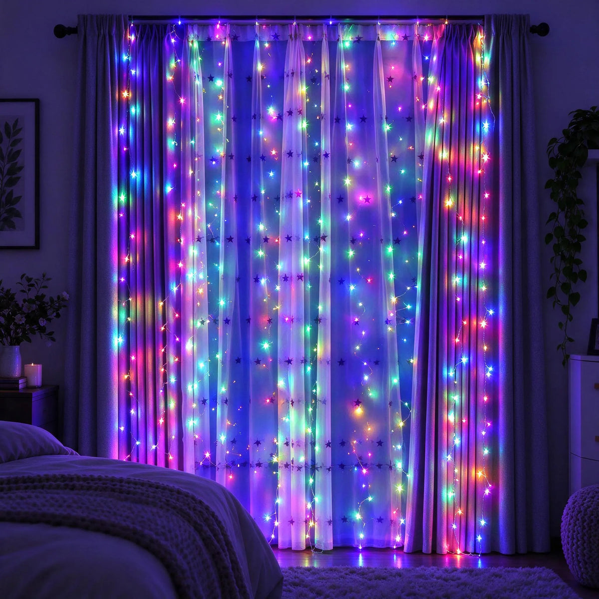 Christmas LED Curtain String Lights
