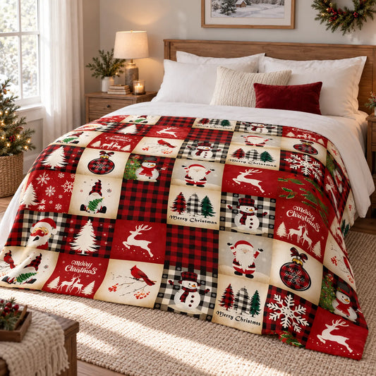 Christmas Printed Rectangular Throw Blanket