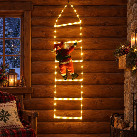 Christmas Santa Claus Climbing Ladder Light