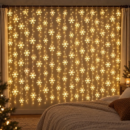 Christmas Snowflake LED Curtain Lights