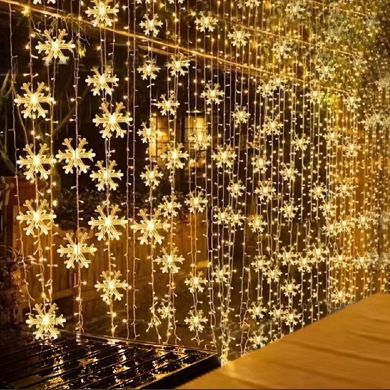 Christmas Snowflake LED Curtain Lights