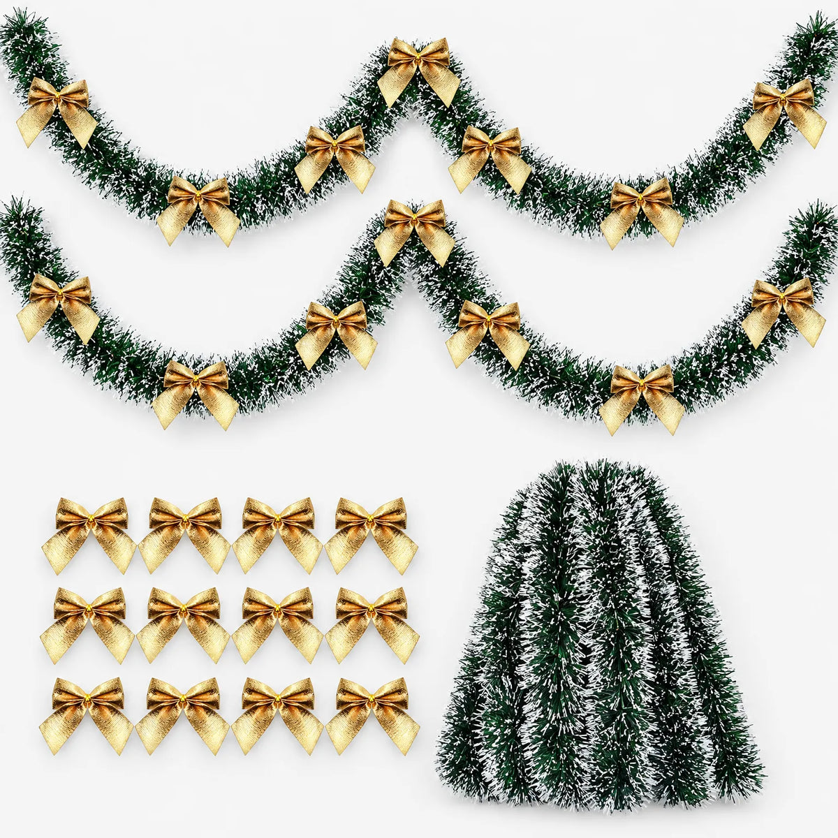 Christmas Tinsel Garland With Bows