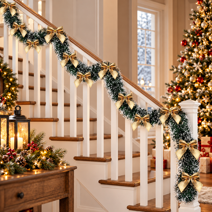 Christmas Tinsel Garland With Bows