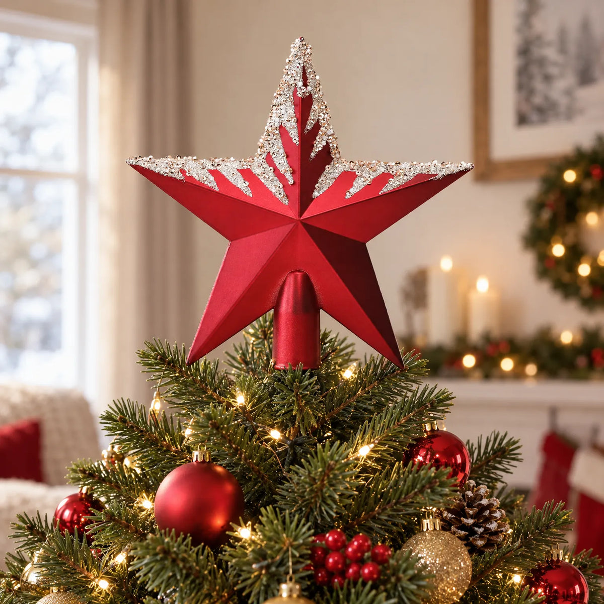 Christmas Tree Star Topper Accent