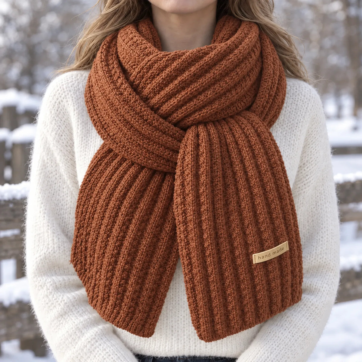 Chunky Cable Knit Winter Scarf
