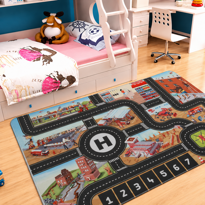 City Road Map Traffic Play Mat for Kids Indoor Use | Kendora