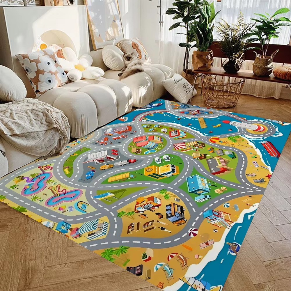 City Road Print Kids Play Mat Rug for Toy Cars | Marvexa