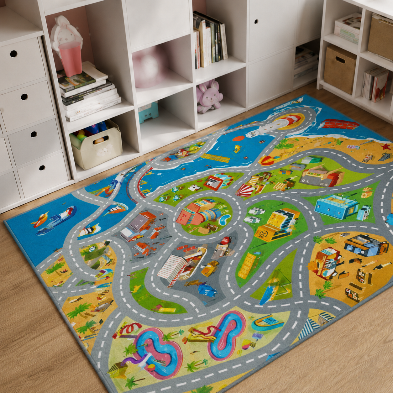 City Road Print Kids Play Mat Rug for Toy Cars | Marvexa