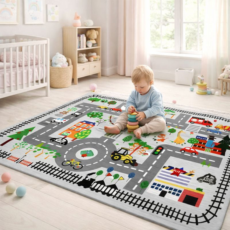 City Traffic Road Play Mat for Kids Vehicle Carpet | Maventa