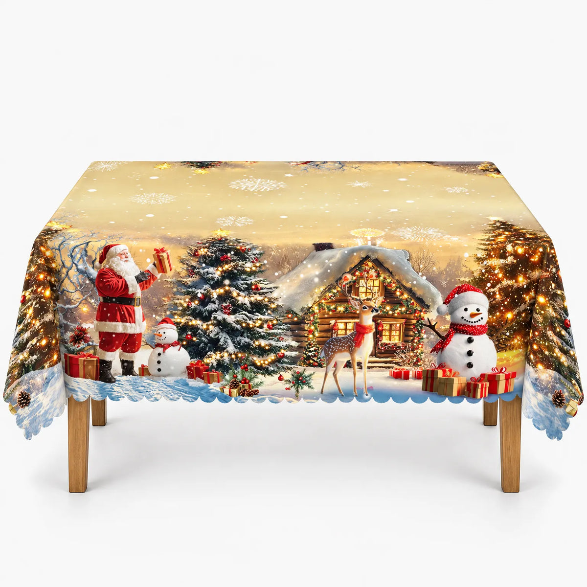 Classic Printed Christmas Dining Tablecloth